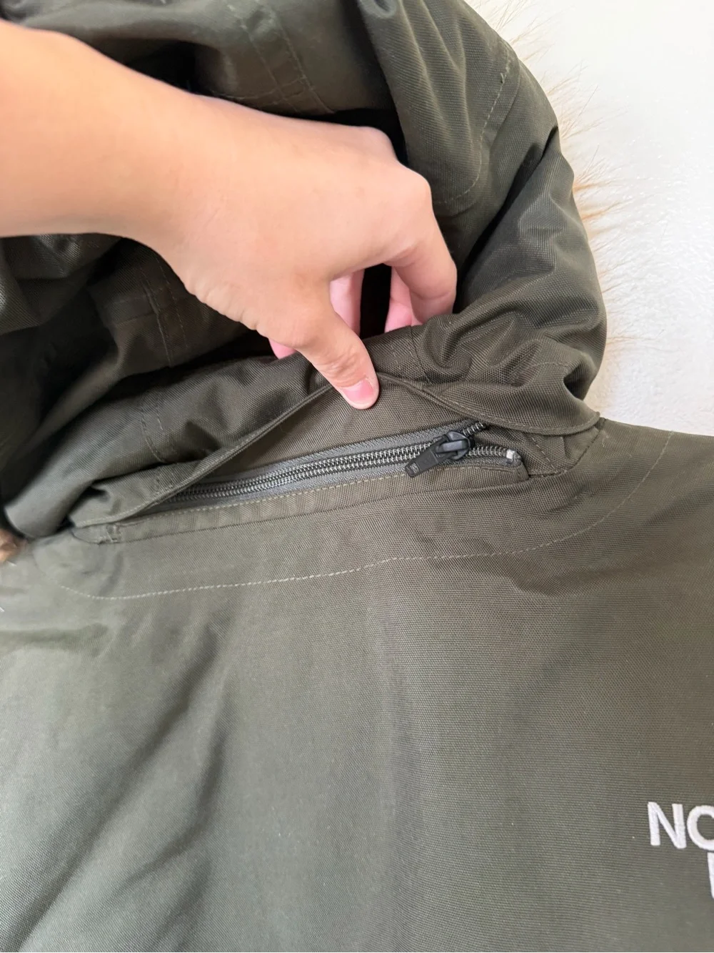 THE NORTH FACE Olive Green Mens McMurdo Down Parka Mens XXL Puffer Jacket Fur